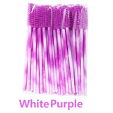 50-piece HSF Marketplace eyelash brush set for lash extensions and makeup, featuring disposable spoolie brushes