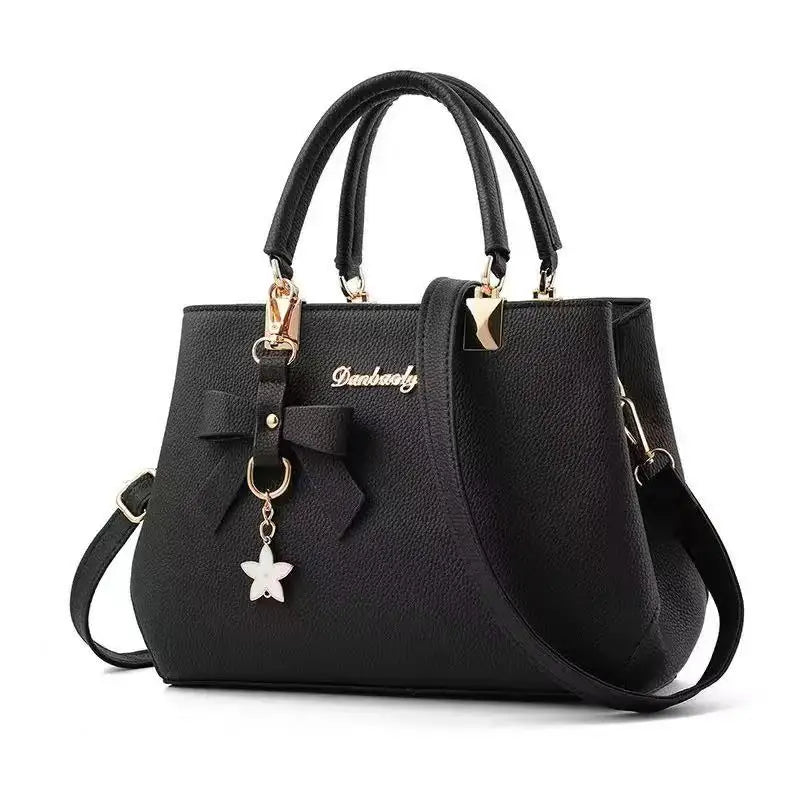 Korean trendy autumn and winter bow women’s shoulder bag by HSF Marketplace, large capacity portable messenger purse