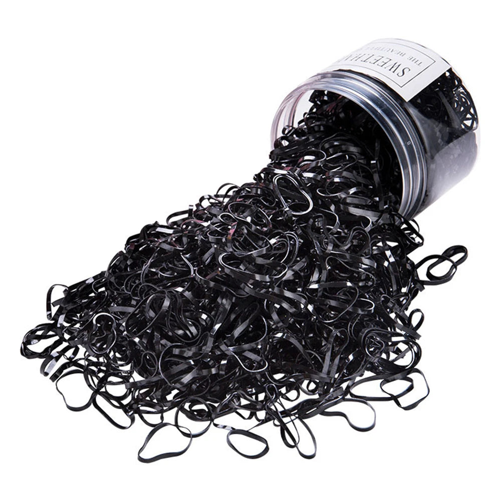 1000pcs/bag Simple Style Cute Mini Small Rubber Band Set Simple High Elasticity Headband Hair Accessories for Girls Rubber