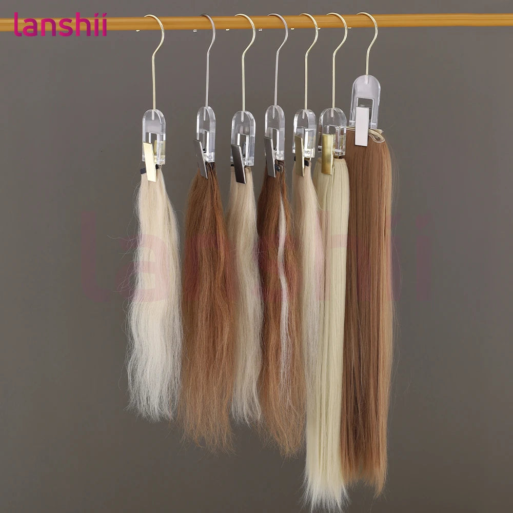 Lanshii Acrylic Hair Extension & Wig Clips – Durable Hangers for Salon & Home Hair Storage and Organization