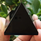 4-20cm Natural Mineral Black Tourmaline Pyramid, Crystal Quartz Black Ore Healed, Mineral Polished Triangular Pyramid