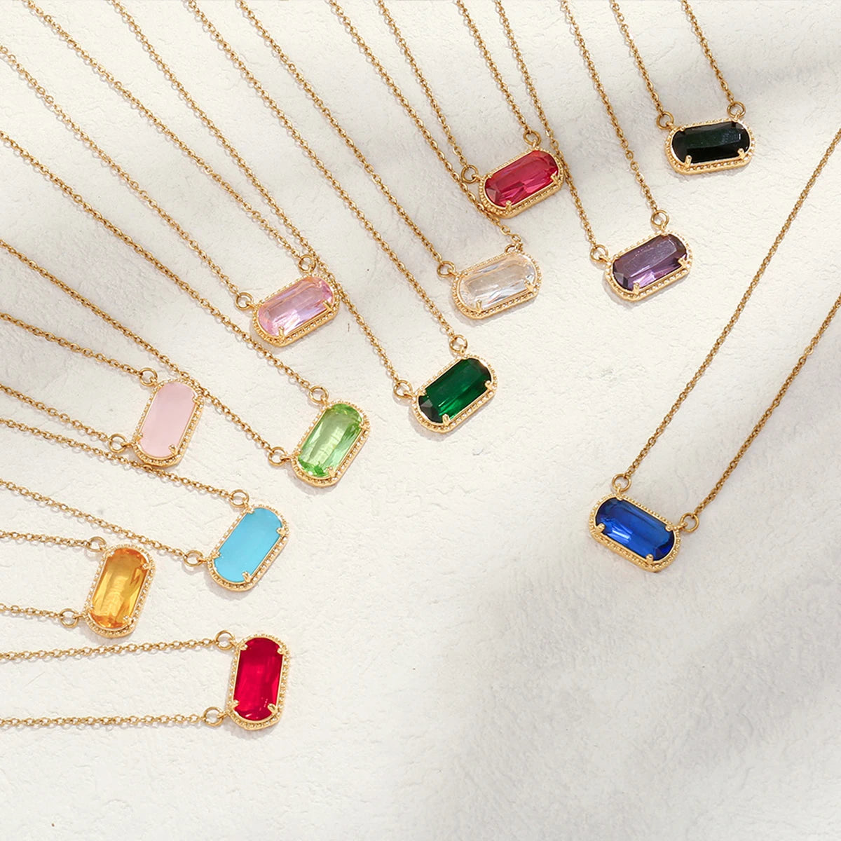Women's vintage birthstone necklace with stainless steel pendant by HSF Marketplace