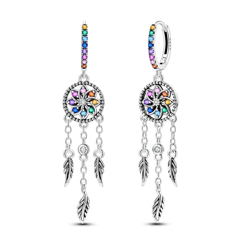 925 sterling silver hoop earrings with zirconia, hypoallergenic jewelry for women and girls