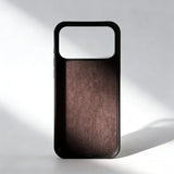 Genuine leather foldable bracket case for iPhone 18 Pro Max in brown with protective phone cover design
