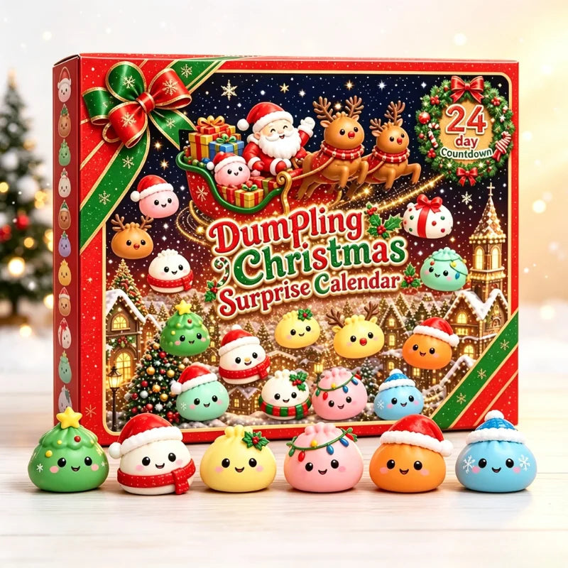 24 Day Christmas Advent Calendar, Mystery Dumpling Squishy Toys, Mini Bao Bun Blind Box Fidget Toys, Holiday Gifts Surprise Box.