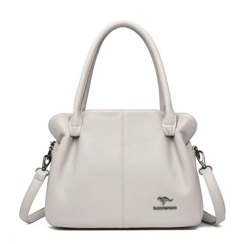 Luxury women's leather handbag by HSF Marketplace featuring a spacious casual shoulder bag and tote design.
