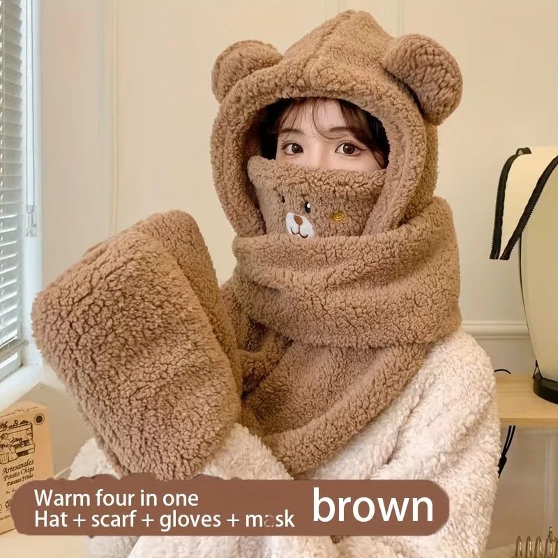 HSF Marketplace women's warm winter hat, scarf, and glove set for cold weather comfort