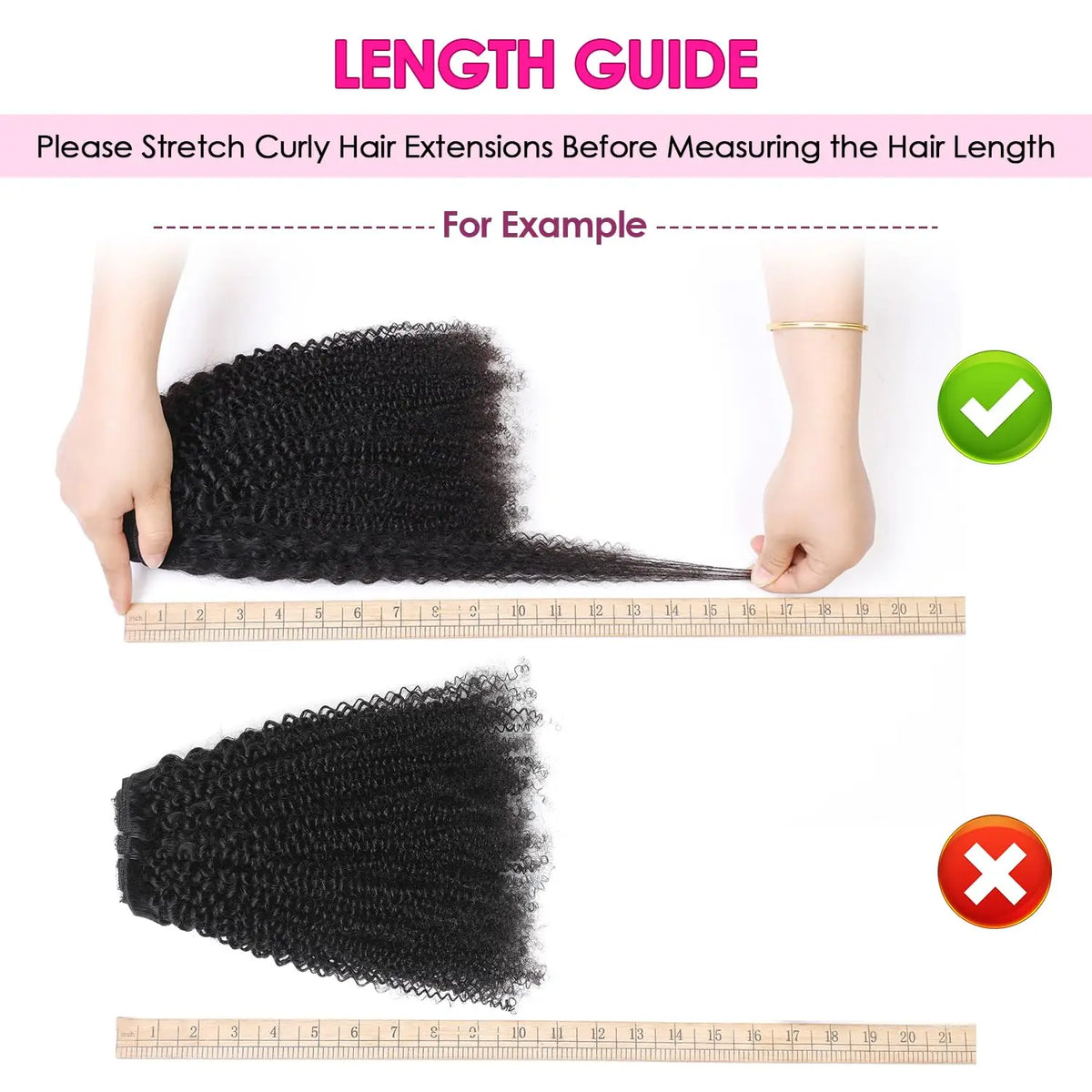 4c kinky curly clip-in human hair extensions for women, full-head Afro curly texture in natural black