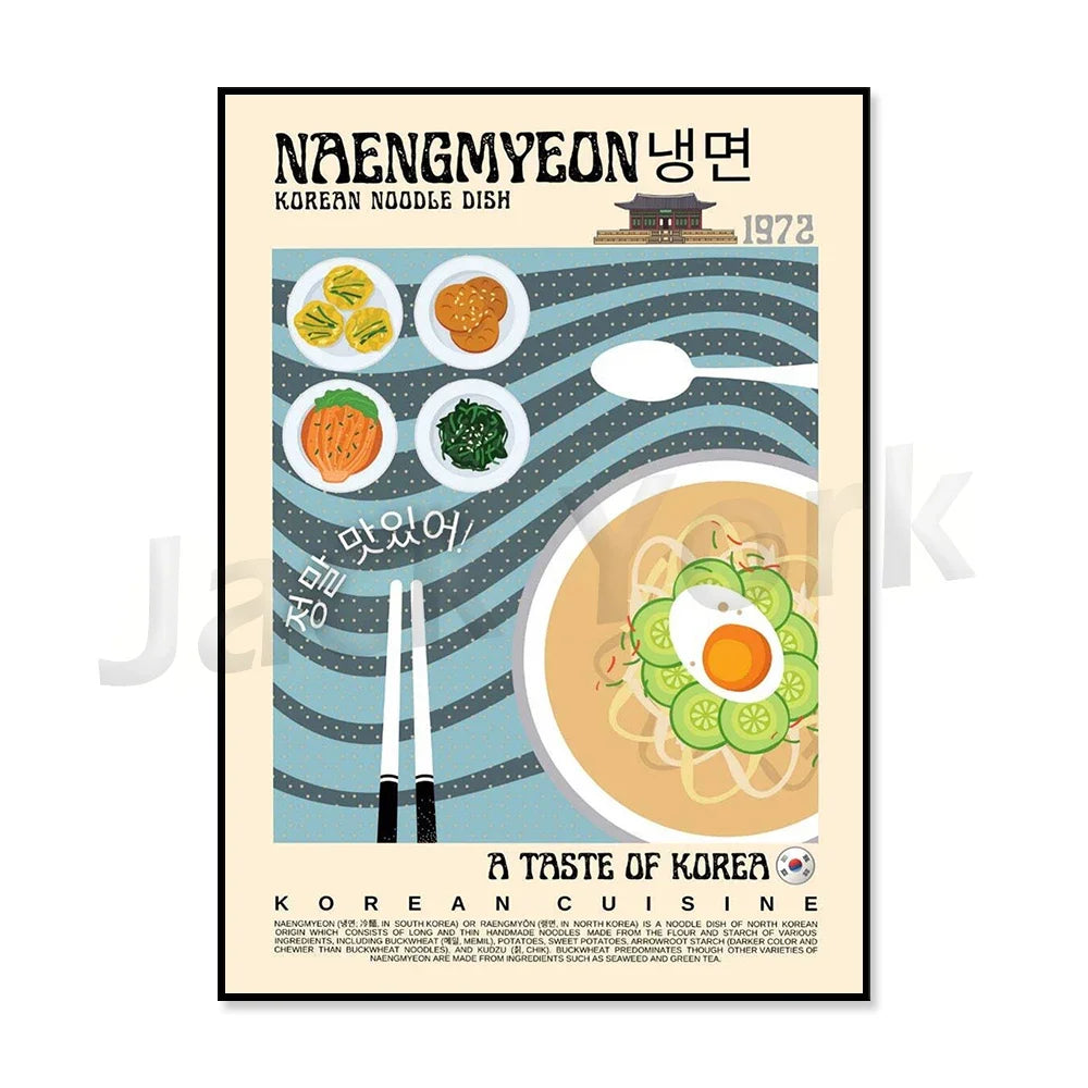 Vintage kimchi poster, retro Korean cuisine wall art by HSF Marketplace