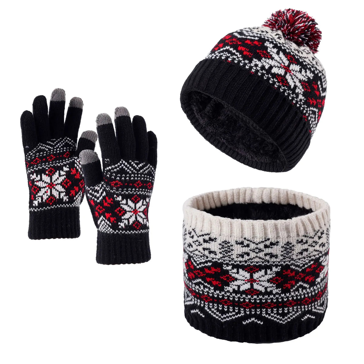 Children's warm knitted winter hat, scarf and gloves set by HSF Marketplace, soft coordinated accessories