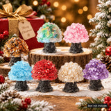 1PC Random Crystal Tree Figurine, Natural Gemstone Chip Mini Tree, Christmas Desktop Shelf Decor Gift