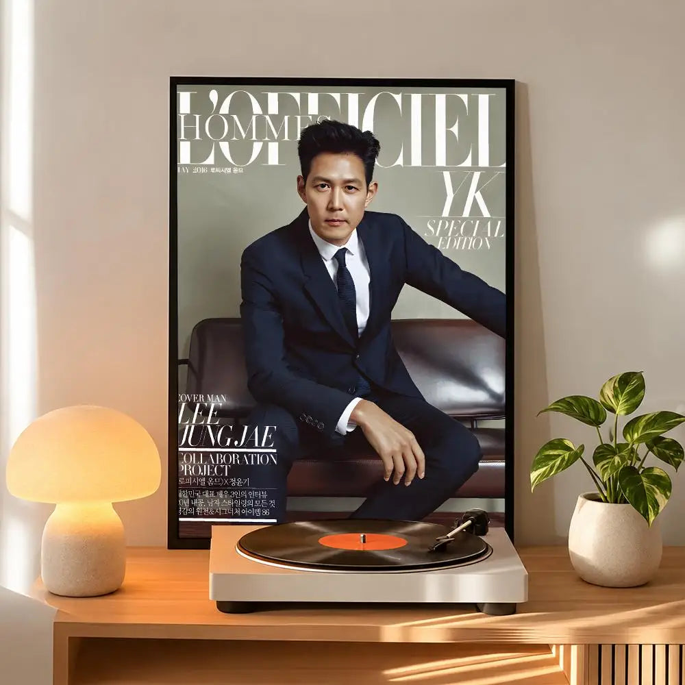 Lee Jung-jae portrait art poster, K-culture wall decor by HSF Marketplace