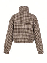 Women's houndstooth cropped jacket by HSF Marketplace for fall and winter style