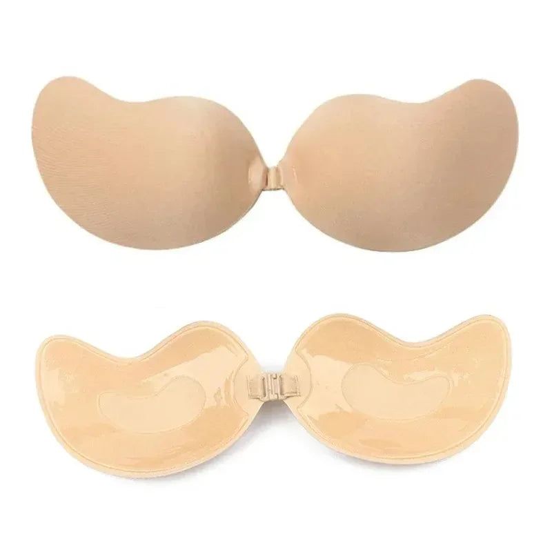 Invisible strapless adhesive stick bra, seamless silicone push-up lingerie with nipple covers for women, HSF Marketplace