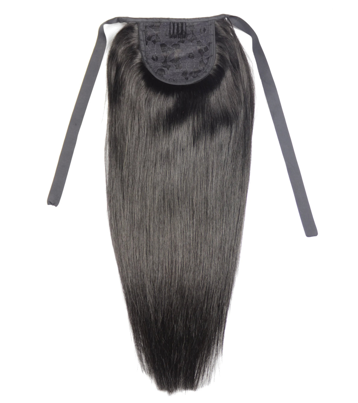Chocola Brazilian Remy hair ribbon ponytail clip-in, 16-18 inch straight 100% human hair extension