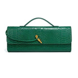 PU Leather Fashion Luxury Top-Handle Bag For Women Evening Handbag Long Purse Crocodile Pattern Crossbody Shoulder Bags