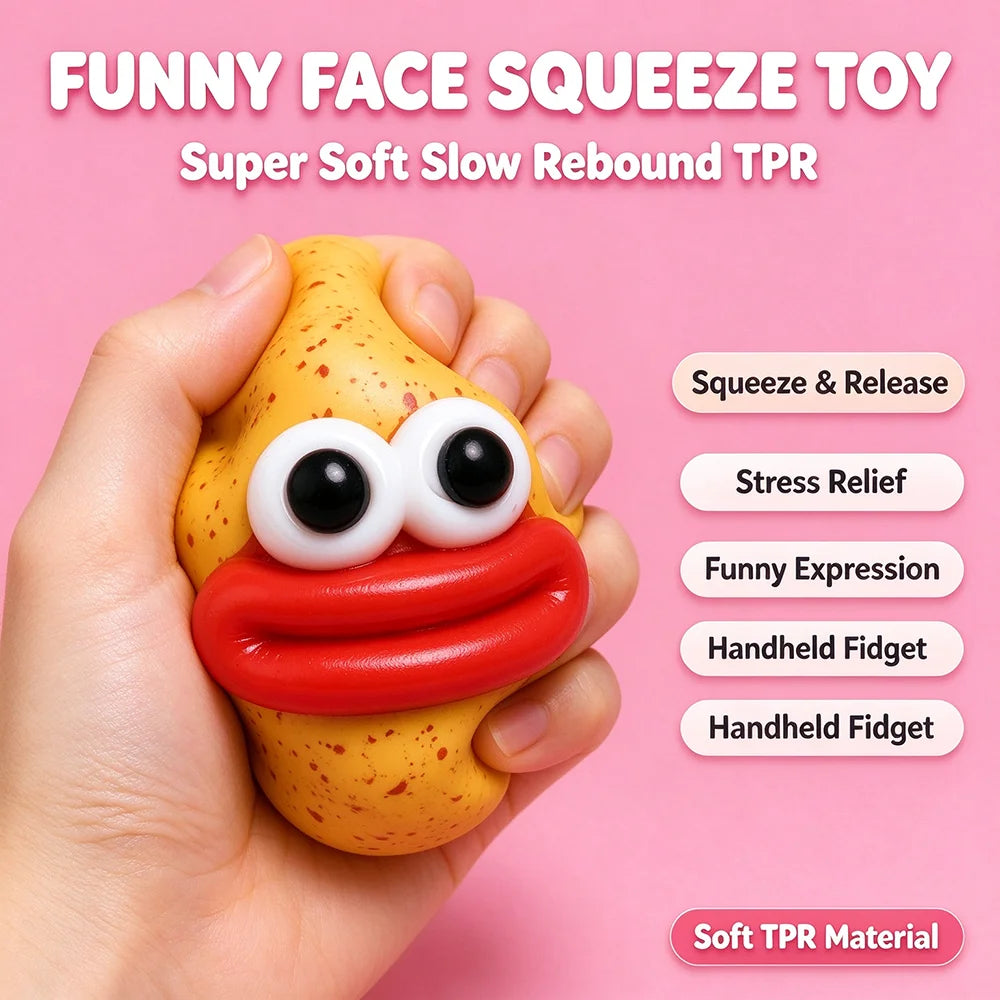 Creative potato expression pinch toy for stress relief and fidgeting, HSF Marketplace sensory toy