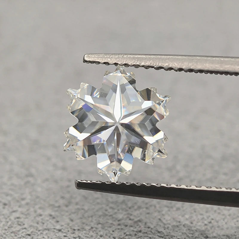 D Color Snowflake Cut Moissanite Loose Gemstones 2.5-7.0ct VVS1 for Ring Pendant Earrings DIY Jewelry Making