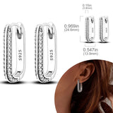925 sterling silver hoop earrings with zirconia accents, hypoallergenic jewelry for women and girls