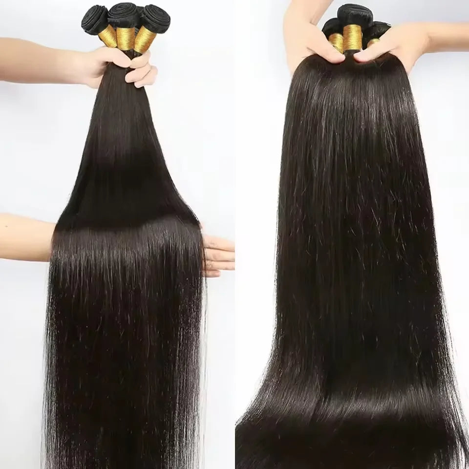 Straight Peruvian Human Hair Bundles With Closure Raw Virgin 3 4 Bundles With 4x4 5x5 HD Lace Closure Weave With 13x4 Frontal