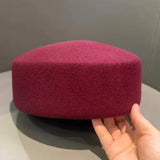 Women's wool felt vintage fedora pillbox hat in classic elegant style