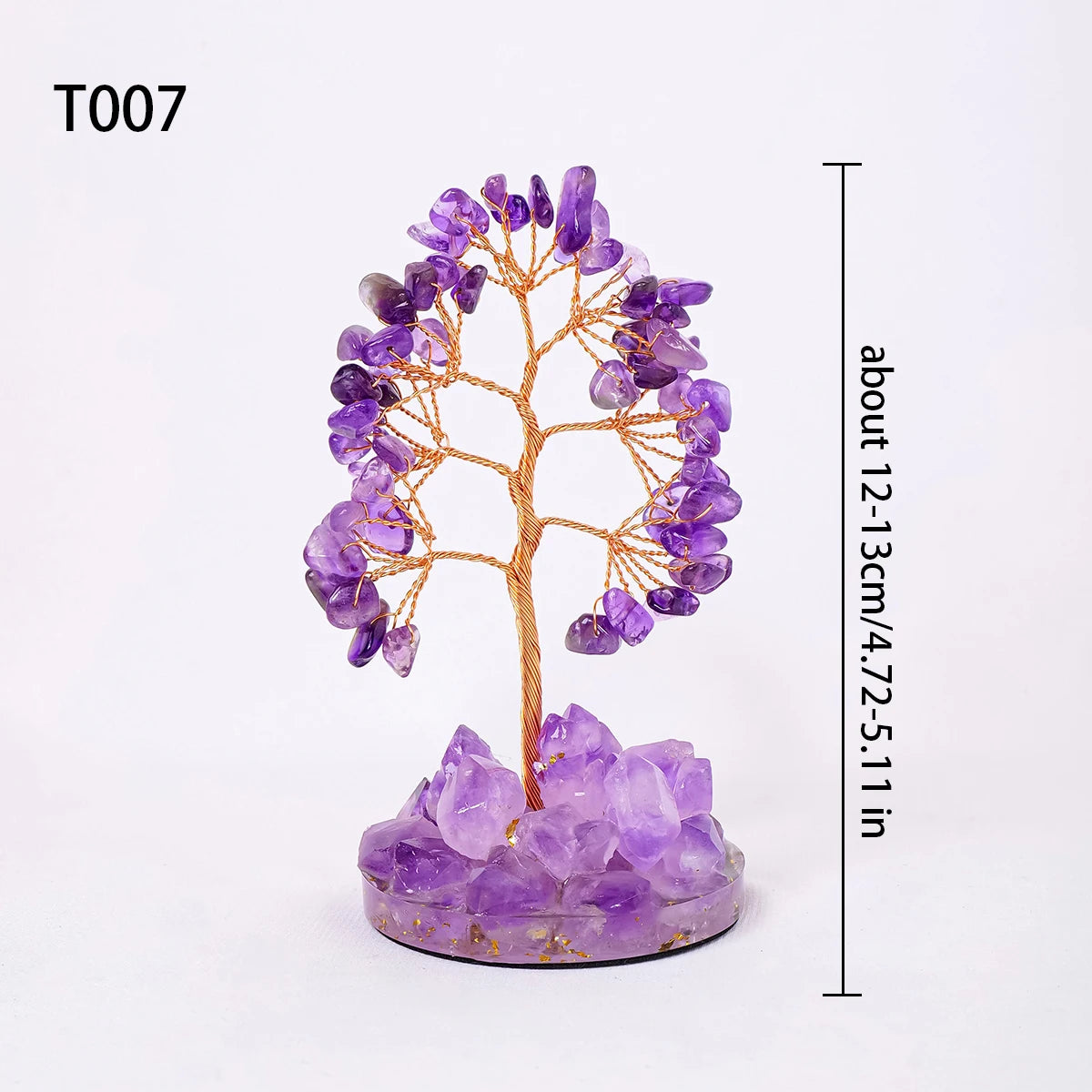 1PC Natural Crystal Tree Handmade Tree of Life Reiki Healing Mineral Specimen Home Decoration Gifts Souveni Drop Glue Resin Base