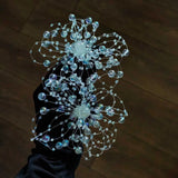 Sparkling snowflake crystal beaded flower stud earrings by HSF Marketplace for bridal wedding jewelry:VEVENT