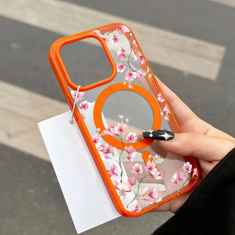 Elegant floral magnetic phone case for iPhone 12–18 Pro Max by HSF Marketplace