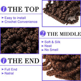 10 Inch Short Curly Spring Pre-twisted Braids Synthetic Crochet Hair Extensions 15 Strands/Pack Ombre Crochet Twist Braids Hair