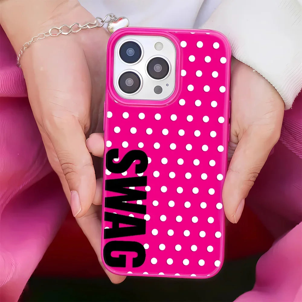 Polka dot shockproof phone case by HSF Marketplace for iPhone models 11–17