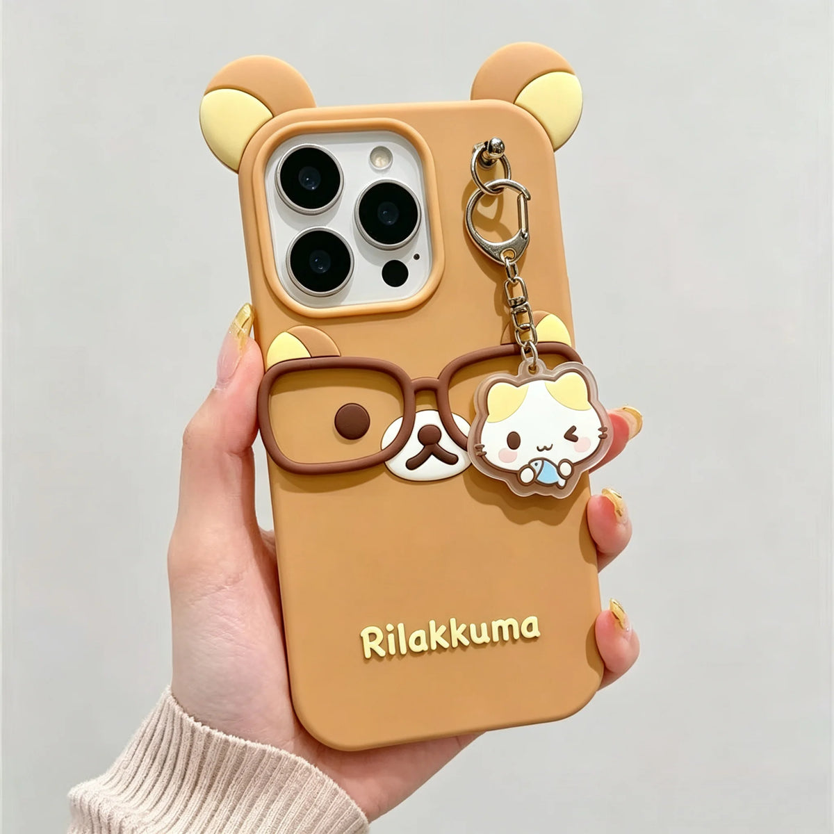 3D cute bear cartoon iPhone case for 12–17 Pro Max models by HSF Marketplace