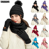 Women's warm winter hat, scarf and gloves set by HSF Marketplace in a coordinated cold-weather design