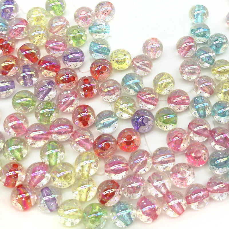 Colorful 10mm acrylic beads, 50-piece set for jewelry making and hair styling tools by HSF Marketplace