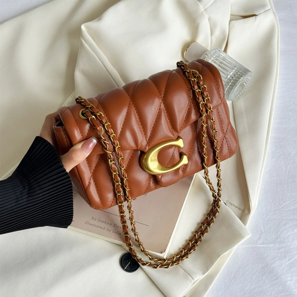 Handmade leather crossbody bag for women, stylish tote purse by HSF Marketplace