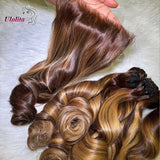Loose Deep Wave Human Hair Bundles With 5x5 Closure And 3 Bundles Human Hair Extensions For Women Ombre Brown 13x6 Lace Frontal