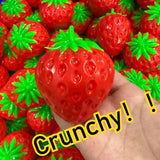 Strawberry Crunchy Squishy Toy, Crispy Sound Stress Ball, Squeeze Fidget Toy, Sensory Decompression Stress Relief Toy