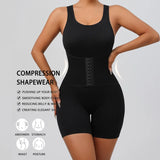 FLARIXA full-coverage thigh-slimming bodysuit shapewear with wide shoulders and seamless body shaper design