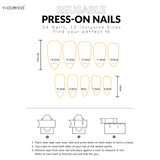 24-piece HSF Marketplace Y2K almond press-on nails with gradient blue French tips, gold moon and star designs