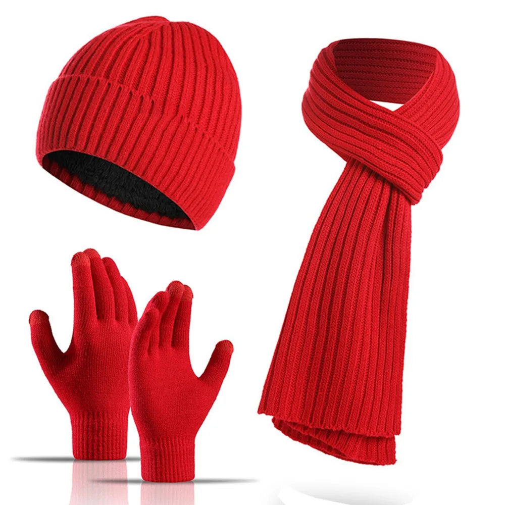 Winter warm beanie, scarf and gloves set for men and women by HSF Marketplace