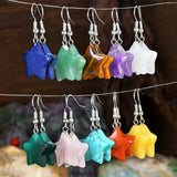 Bohemian colorful natural stone waterdrop earrings for women by HSF Marketplace