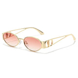 HSF Marketplace luxury women's oval sunglasses with UV400 protection, stylish street fashion shades in a small design.