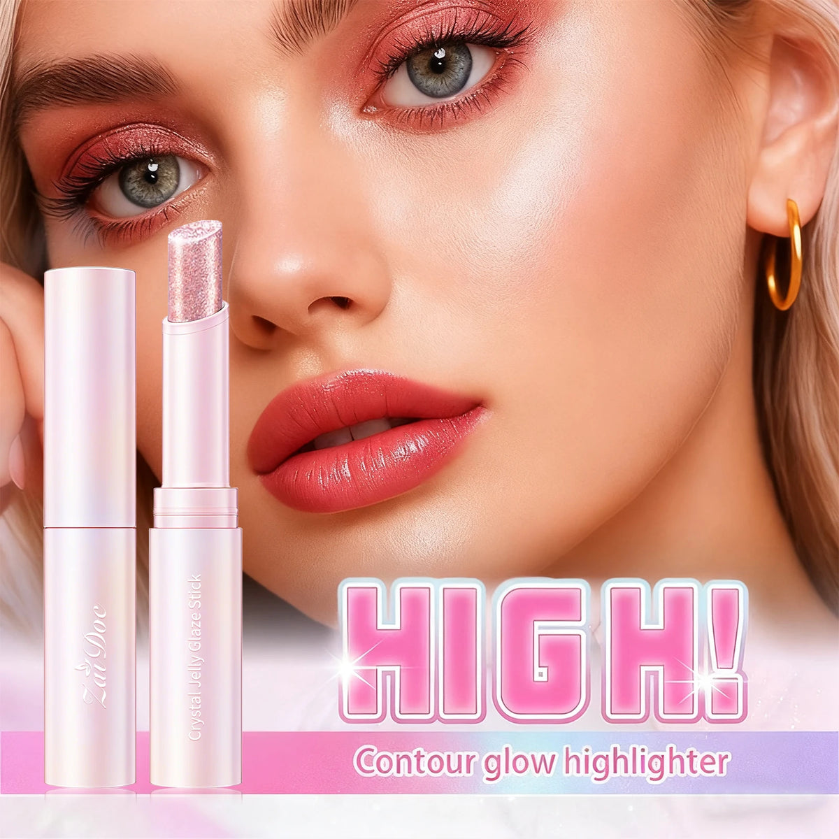 HSF Marketplace pearl shimmer eyeshadow stick in five colors, waterproof glitter makeup pencil for eyes