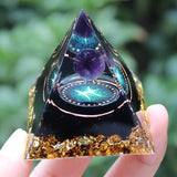 Twelve Zodiac Signs Orgone Pyramid with Amethyst for Home Decoration Unique Gift Idea for Family And Friends