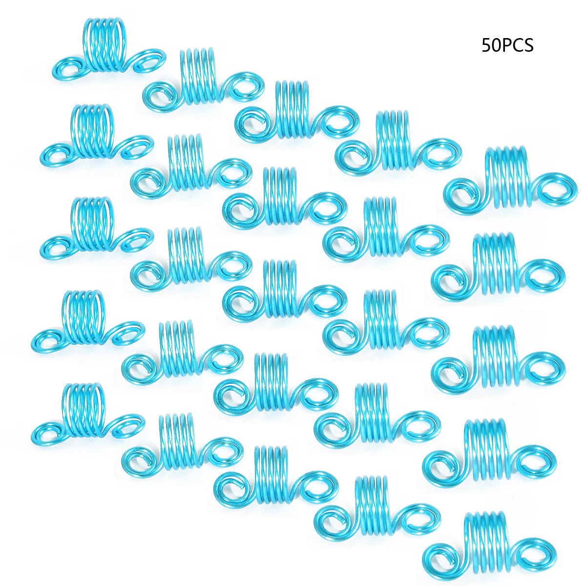 Mixed color dreadlock beads for hair braids, 50-piece hair styling set by HSF Marketplace