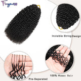Kinky Curly Boho Braids Crochet Human Hair Extensions Pre-Separated Miracle Knots Feather Hair 100% Human Hair for Braiding