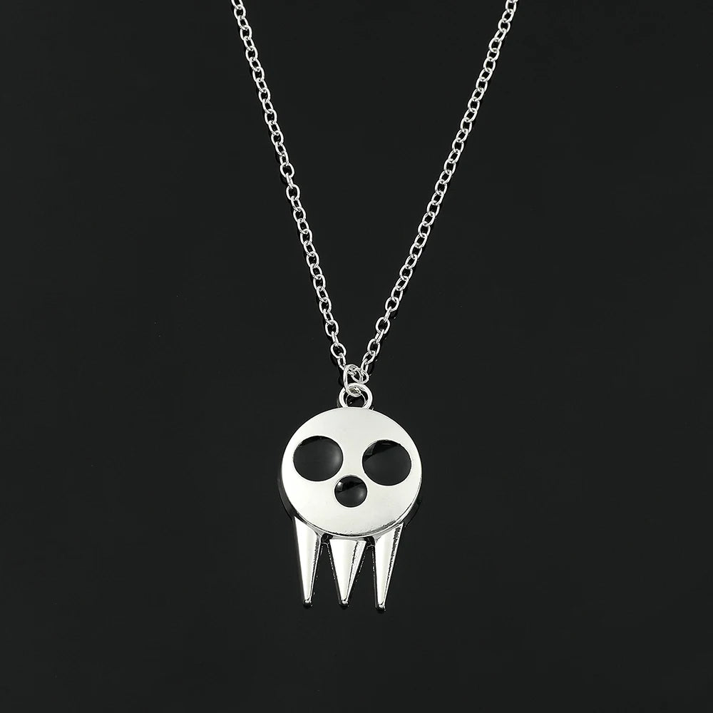 Comic Peripherals SOUL EATER Death the Kid skull necklace jewelry with horror style design, souvenir prop for fans of the anime.
