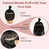 12A Grade Remy Human Hair Water Wave Clip-In Extensions, 7-Piece Set, Wet and Wavy Hairpieces for Women