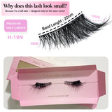 Self adhesive wide glue strip press-on half eyelashes with soft clear band, pre-glued reusable cat eye lashes