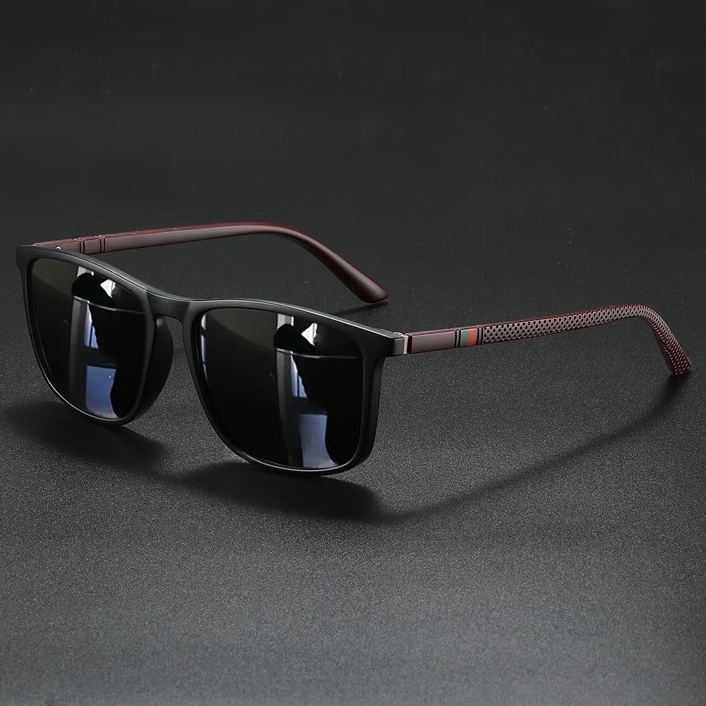 Luxury square vintage polarized cycling sunglasses with UV400 protection for men and women, ideal for travel, driving, and fishing.