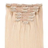 DIYOMO natural black straight PU clip-in hair extensions, 100% human hair with seamless invisible wefts